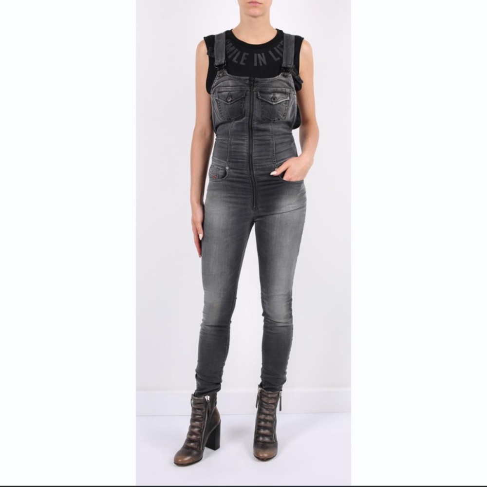 Y2K 🖤DIESEL🖤 ‘JEIDE-NE’ Grey Denim DungareesOveralls